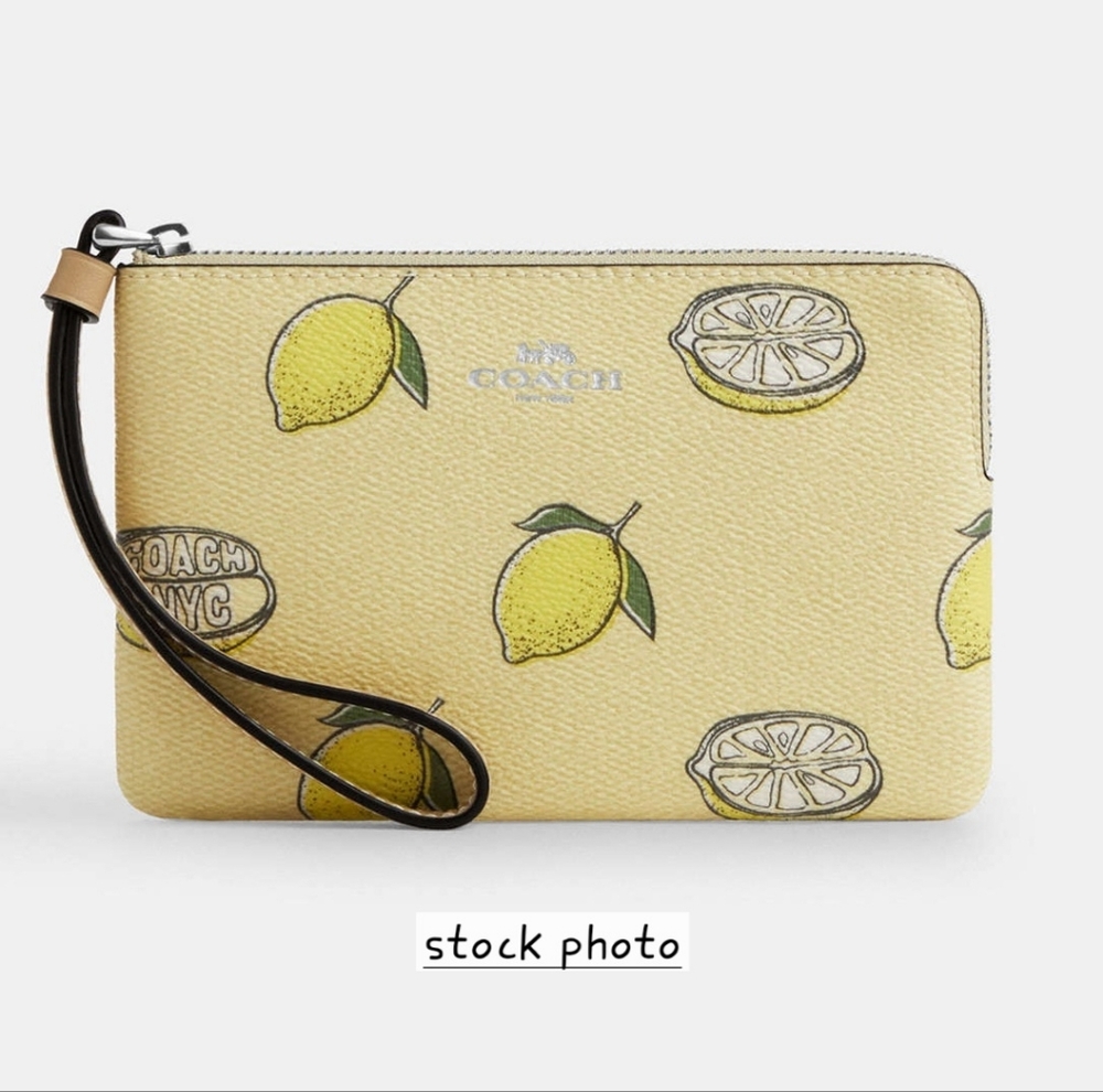 Coach Lemon Print Wristlet